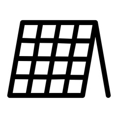 Solar house line icon – editable stroke symbol for eco home, solar energy, and sustainable living.