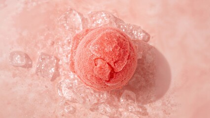 Fototapeta premium Top view of refreshing watermelon sorbet against a vibrant backdrop