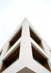 Minimalist Architecture: Modern Building Corner with Clean Lines and Geometric Design