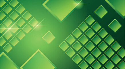 Abstract Futuristic Squares Background with Gloss and Shine on Green. Graphic design elements and resources vector art