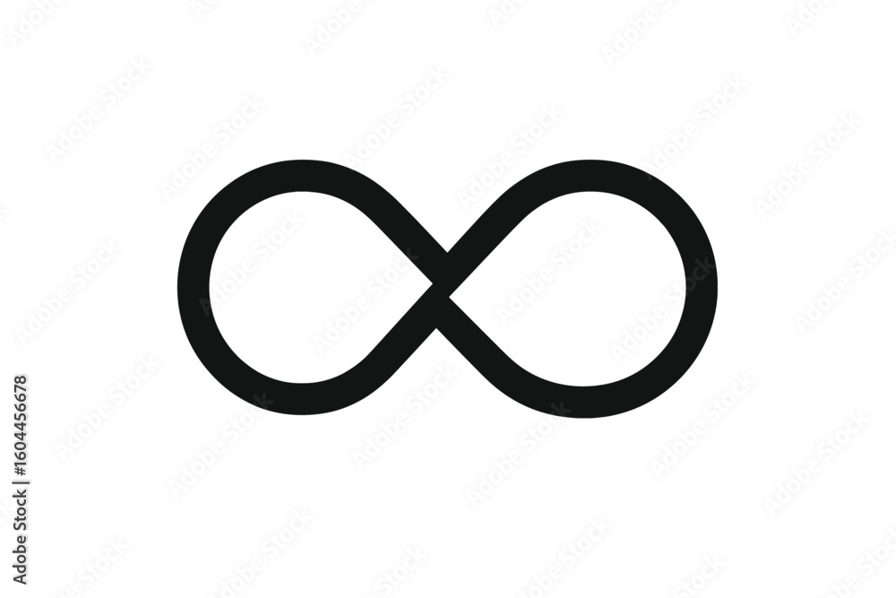 Poster infinity symbol endless loop eternity icon vector illustration logo design branding mathematics geom