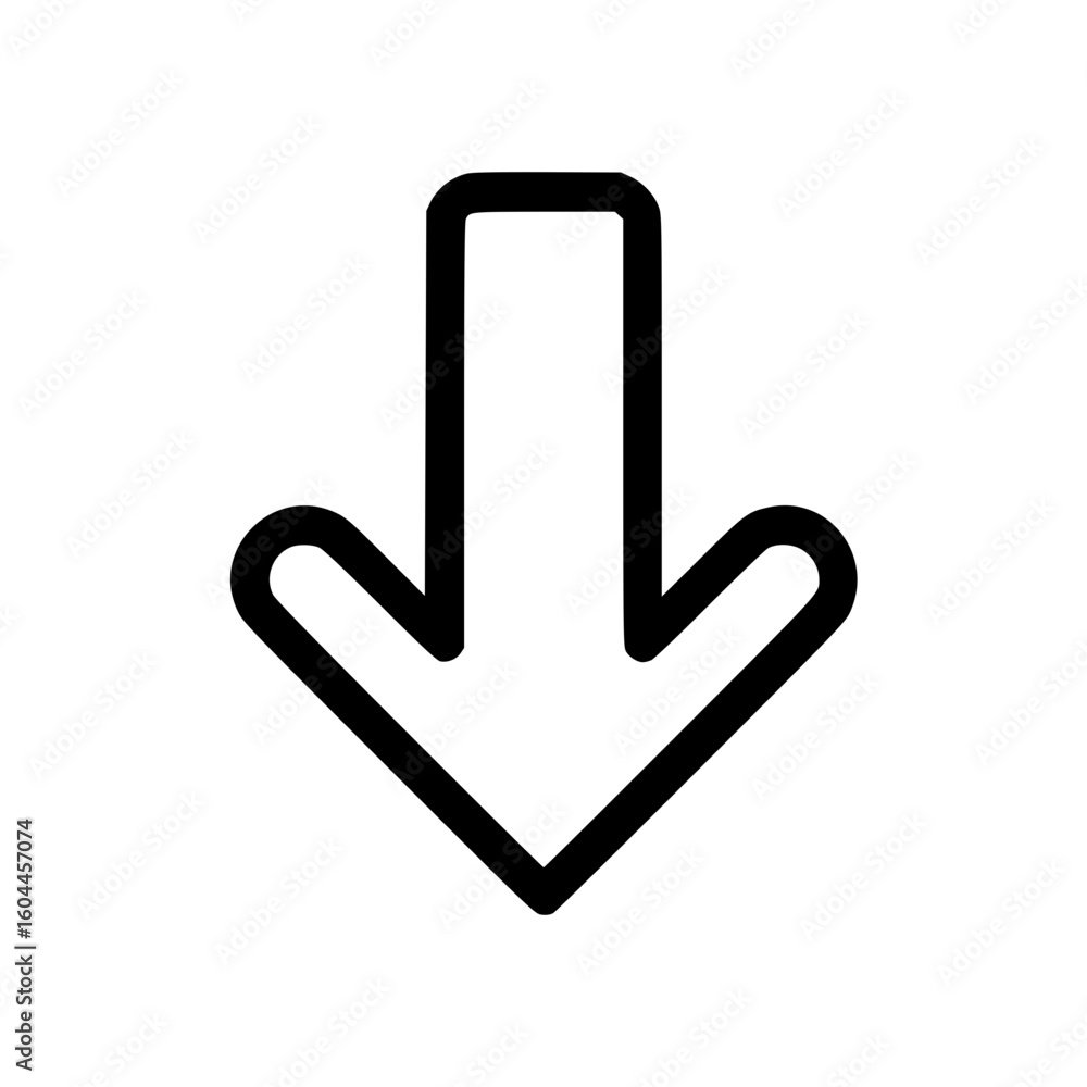 Poster outline icon medium thick arrow symbolizing direction and navigation concept