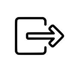 Outline icon of exit symbol in minimalist design 