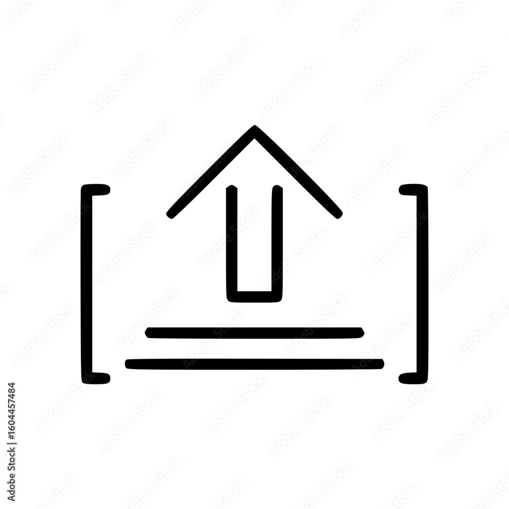 Poster outline icon of upload symbol in minimalist design