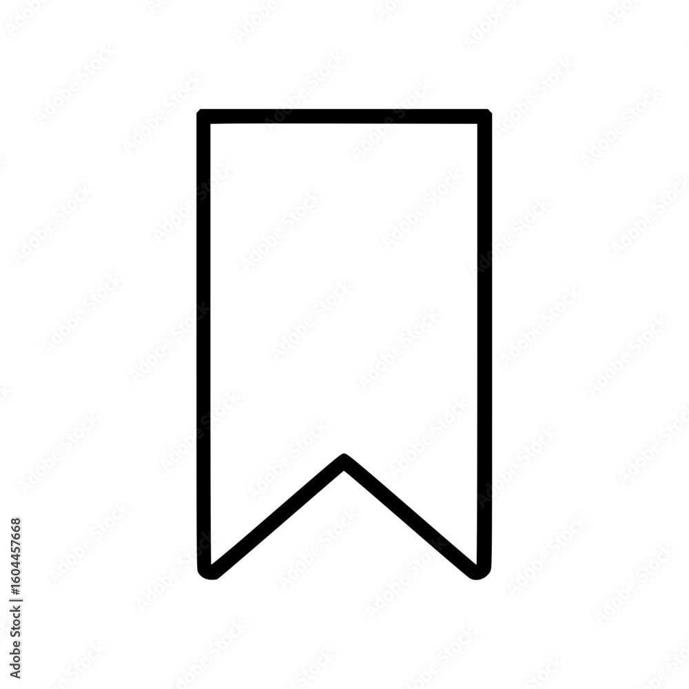 Poster outline icon of a simple bookmark design in minimal style