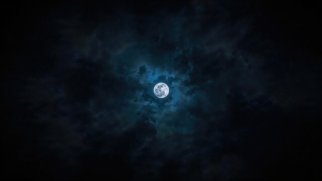 Generative AI rendering of a luminous full moon against a twilight backdrop