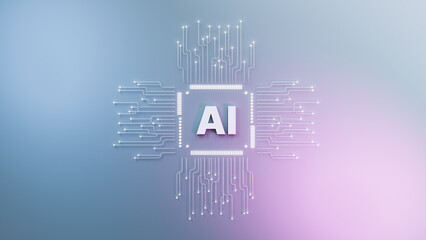 3D AI Network Connections Nodes