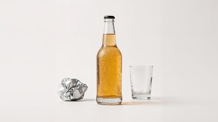 Bottle filled with beer