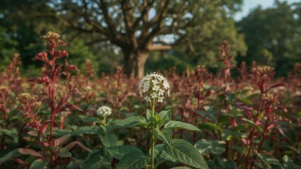 Green Organic Boerhavia Diffusa Plant Close-up