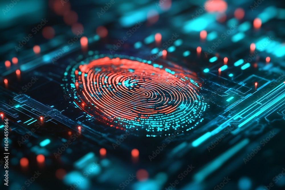 Poster digital fingerprint identification technology and cyber security for data protection