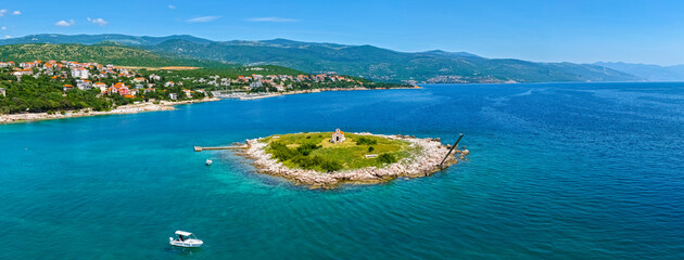 Wide Panorama Adriatic Coastline With