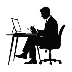 Vector Illustration of Businessman Silhouette