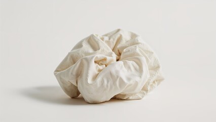 Wrinkled Cloth Casting Gentle Shadows on a White Surface