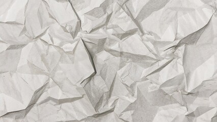 Folded and Wrinkled Gray and White Paper Texture