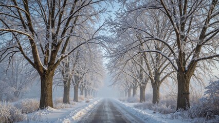 Obraz premium Refreshing early stroll beneath the canopy