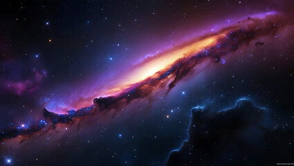 Obraz premium Cosmic Cloud Nebula in Deep Space with Stars and Vibrant Colors Astronomy Background