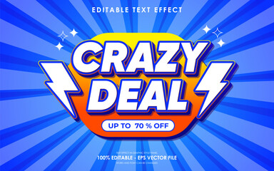 editable crazy deal sale text effect