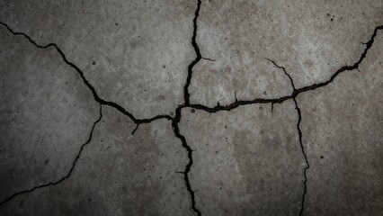 Obraz premium Texture of cracked cement caused by human interference, shown in close detail.