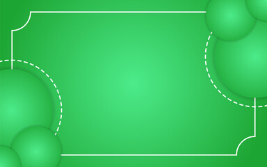 Green abstract frame adorned with soft spheres