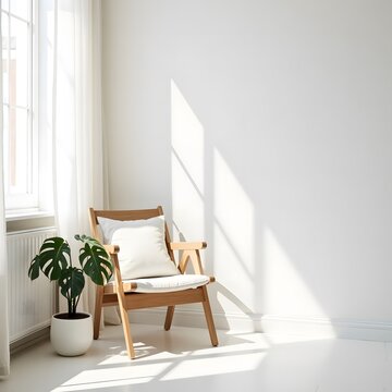 Cozy Scandinavian Corner with Natural Light and Minimalist Design