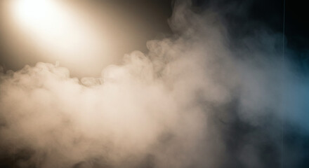 Dense fog or smoke with a spotlight.