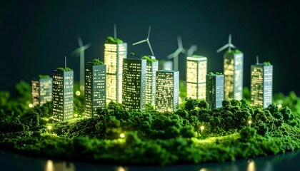 Eco-friendly city on a green island