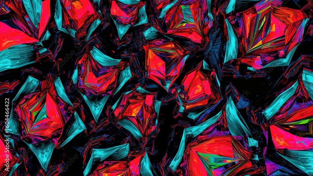 Poster luminous abstract shapes on a deep shadowy surface