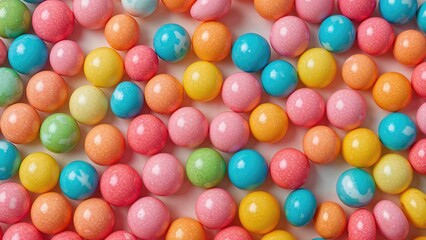 Obraz premium Vibrant candy spheres in a detailed view