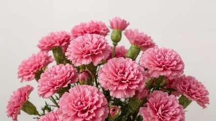 Fototapeta premium Assorted carnations showcased on a bright background