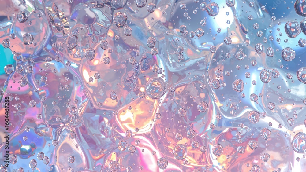 Poster abstract colorful backdrop adorned with raindrops on a transparent surface