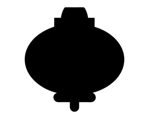 Silhouette of a traditional Chinese or Japanese lantern design element