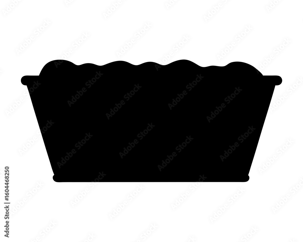 Aufkleber silhouette of rectangular container filled with undefined contents in a plain style