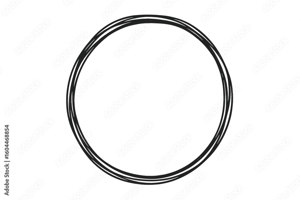 Poster hand drawn doodle circle. scribble sketch round frame. abstract vector design element for background