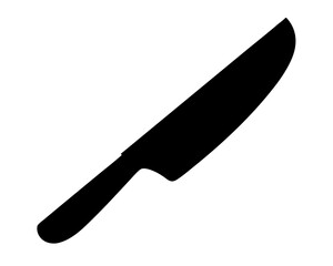 Black silhouette of a kitchen knife with ergonomic handle design