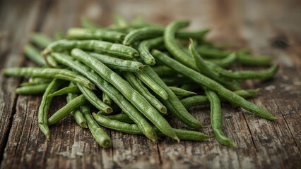 Fototapeta premium Macro shot of beans resting on a timber surface