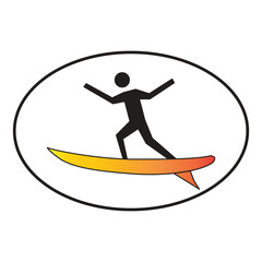 vector illustration of a surfer