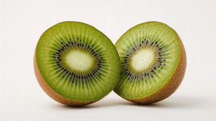 Macro shot of a kiwi cut into two halves