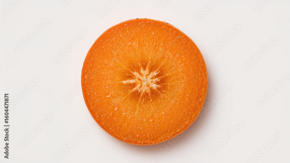 Poster zoomed-in image of a carrot cross-section on a solid background