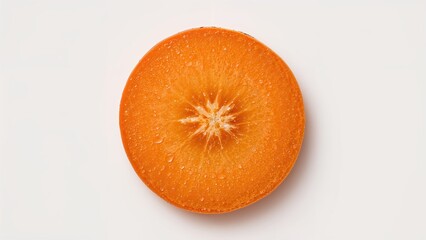 Zoomed-in image of a carrot cross-section on a solid background