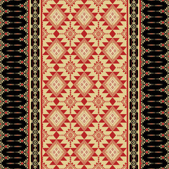 Geometric Textile Motif with Diamond and Triangle Shapes