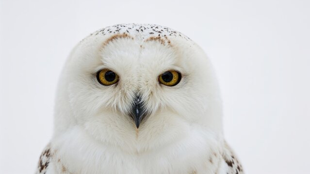 Up-close image capturing a delightful snowy owl