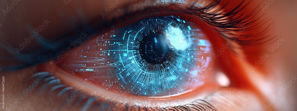 Poster reflecting on digital interfaces: symbolizing technology and connection in the modern cyber world th