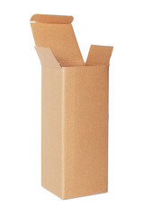 open cardboard box isolated on white background