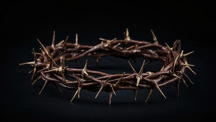 Fototapeta premium Close perspective on an artistic depiction of the thorn crown linked to Jesus Christ