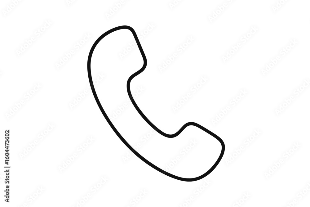 Poster phone call icon in simple line style. vector illustration of a telephone receiver for contact us, su