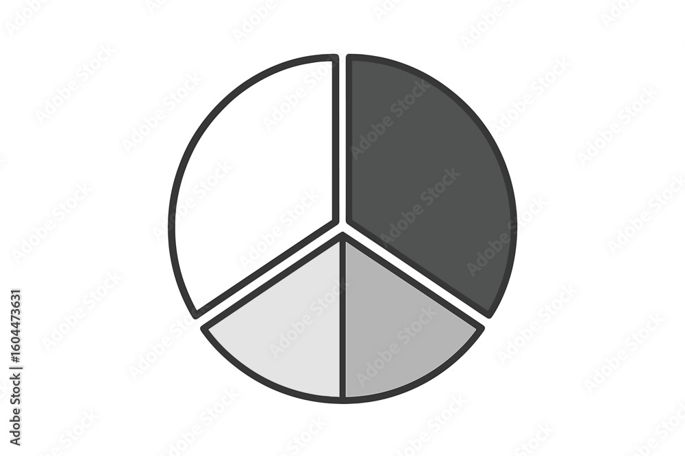 Aufkleber pie chart vector illustration for data analysis and business reports. infographic element showing st