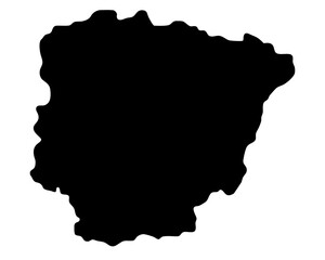 Detailed vector silhouette map of the Bihor county, Romania, for geographic illustrations