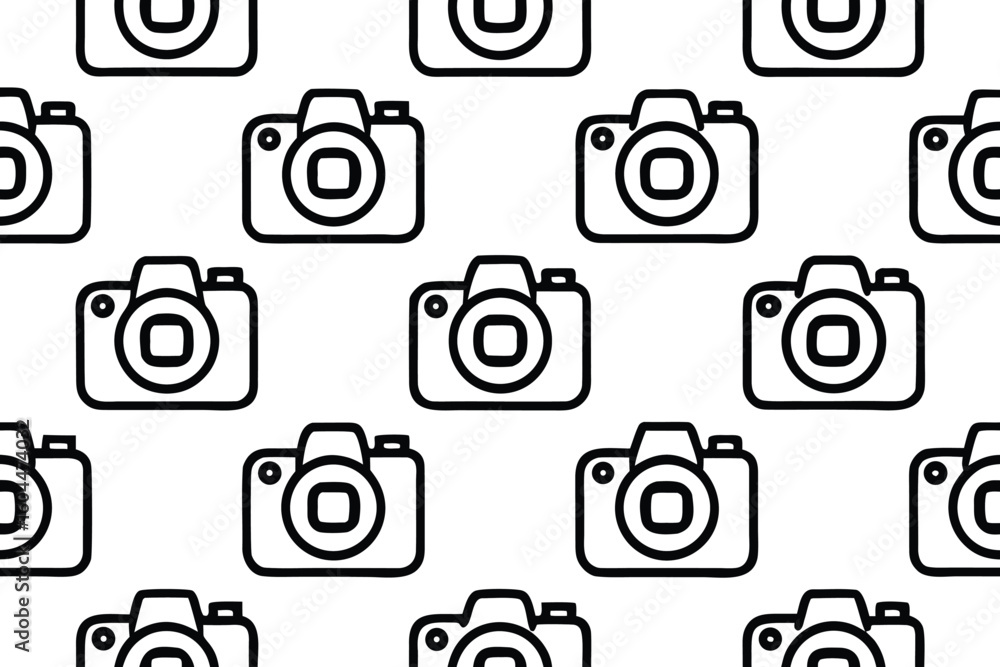 Poster repeating camera pattern design with retro style ideal for backgrounds and textures