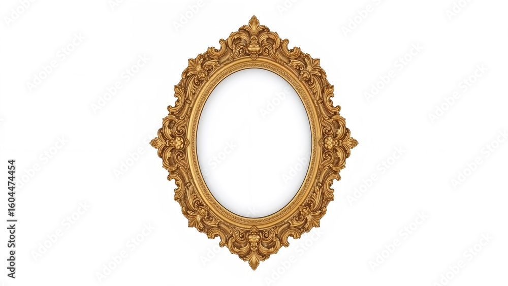 Poster retro styled antique gilded border set against backdrop with clipping path