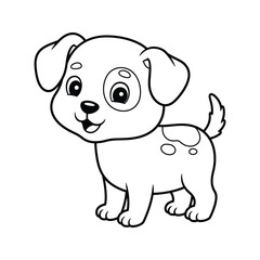 Fototapeta premium Adorable cartoon puppy coloring page cute dog illustration black and white drawing printable pet image